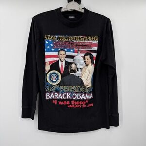 Gazy Mens Barack Obama 56th Inauguration Long Sleeve T-Shirt Black Large 2009